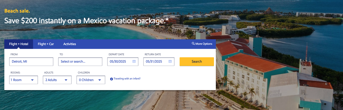 Southwest Vacations Mexico offer